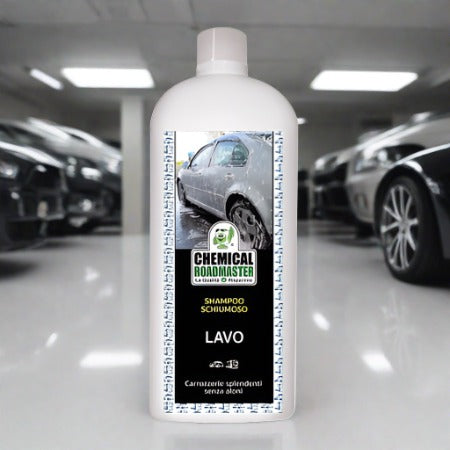 Lavo - șampon auto concentrat cu înaltă spumare, capabil să curețe temeinic caroseriile vehiculelor.