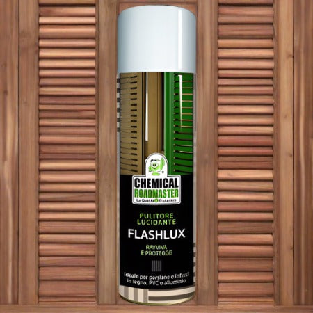 Flashlux spray - ceară, curăță, lustruiește, protejează si revigorează obiecte din lemn, aluminiu si PVC, 500 ml.